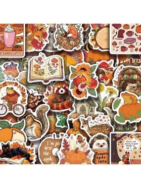 2/$10 30 Piece Fall Autumn-Themed Sticker Pack